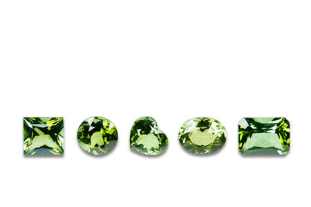 set of emerald isolated on white background