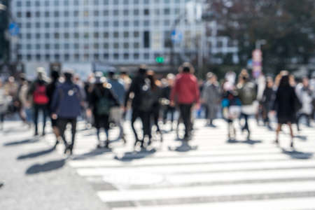 Crowded street in Japan, blurred backgroundのeditorial素材
