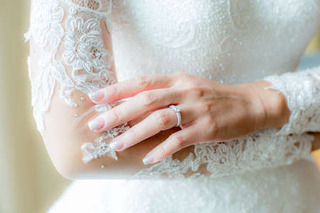 Hands of the bride close upの写真素材