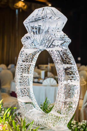 Ice Sculpture at wedding partyの写真素材