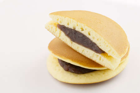 dorayaki isolated on white backgroundの写真素材