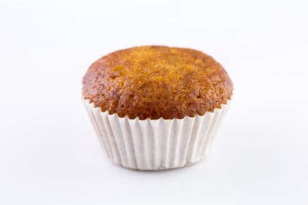 banana cake isolated on white backgroundの写真素材