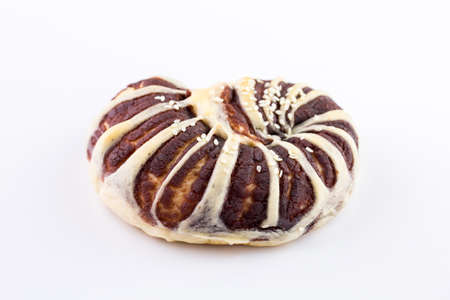 Chocolate bread isolated on white backgroundの写真素材