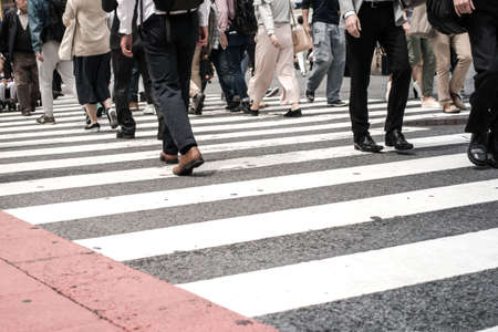 Crowded on street in Japanの写真素材