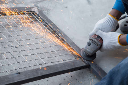 metal sawing close upの写真素材