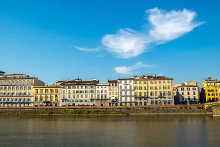Ponte Vecchio over Arno River, Florence, Italy,Europeの写真素材