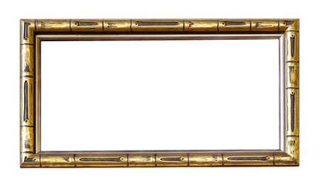 The antique gold frame on the white backgroundの写真素材