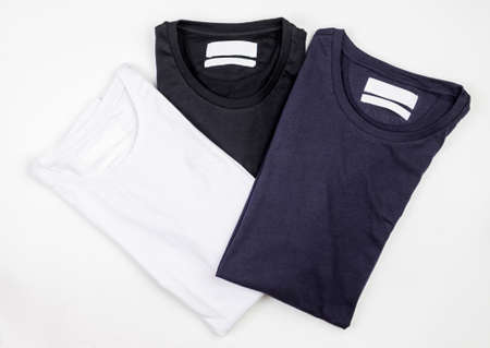 Various color of t-shirts on white backgroundの写真素材