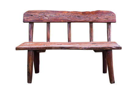 old wooden chair isolated on whiteの写真素材