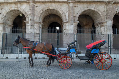 Horse-driven carriage in Rome, Italy
