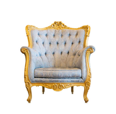 vintage armchair isolated on white backgroundの写真素材