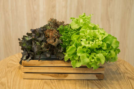 Fresh vegetables in wooden crate