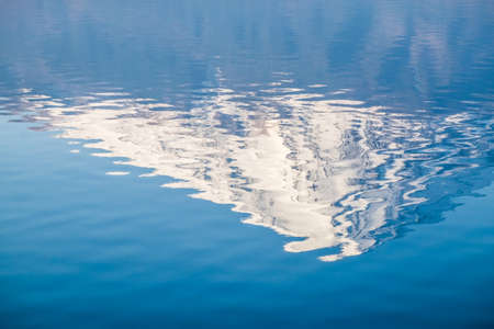 reflection of Mountain Fuji at Kawaguchiko lake in japanの写真素材