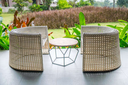 Cozy chair in the peaceful garden