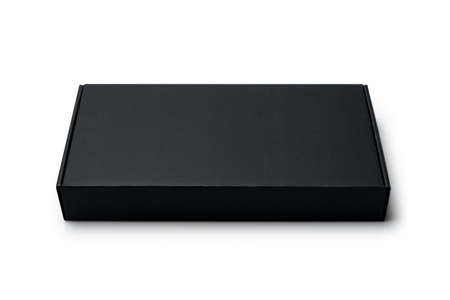 Black paper box isolated on white background