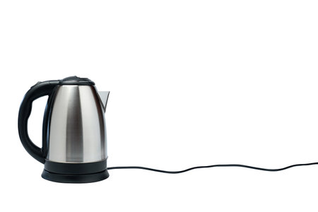 modern kettle water boiler for your kitchen an image isolated on white with clipping pathの写真素材