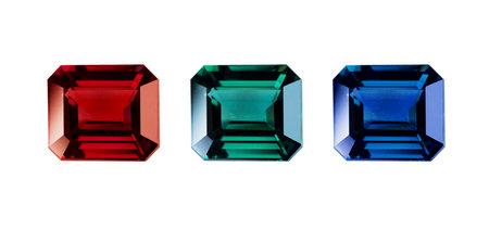 Bright gems isolated on a white backgroundの写真素材