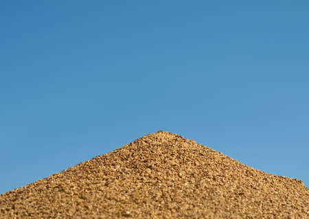 Australian pyramid shape bull ant nest against blue sky backgroundの写真素材