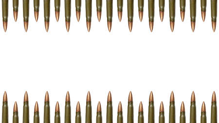 Top and down bullets borders isolated on white background.の写真素材