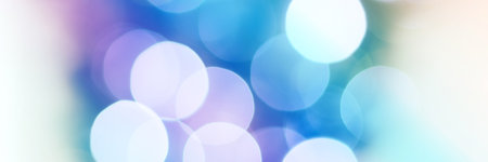 Blurred lights colorful pastel rainbow background. Abstract defocused bokeh header with soft light....