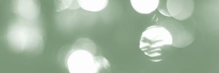 Blurred lights, green background, banner texture. Abstract bokeh with soft light header. Wide screen wallpaper. Panoramic web banner with copy space for designの写真素材