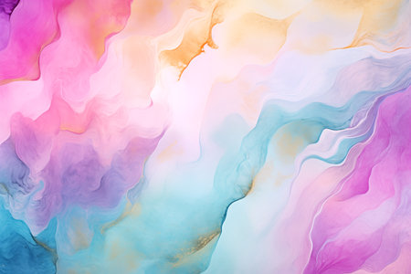 Vibrant abstract art background with swirling pastel hues of pink, blue, green and purple with dreamy feel.の素材
