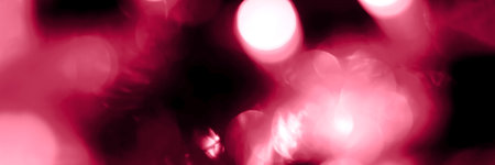 Magenta blurred lights abstract panoramic background banner. Holiday defocused bokeh headerの写真素材