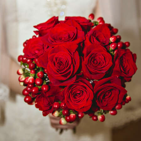 Wedding bridal bouquet. Flowers for the newlyweds.