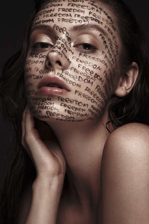 Portrait of woman with creative makeup.の写真素材