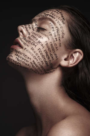 Portrait of woman with creative makeup.の写真素材