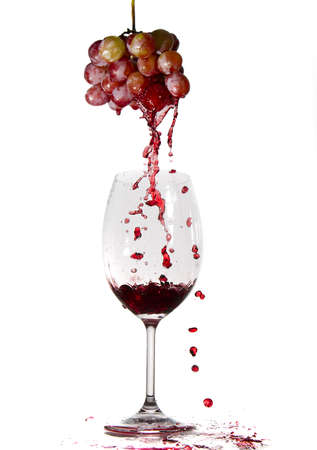 grapes in wine glassの写真素材