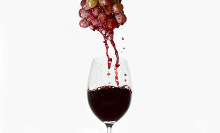 grapes in wine glassの写真素材