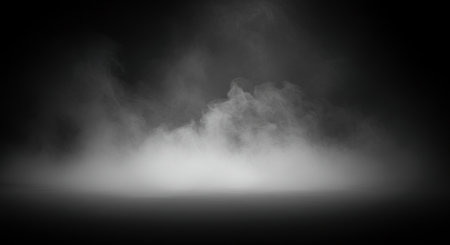 A captivating vapor in darkness, this smokey scene evokes mystery and illusion. Ideal as a background, stage setting, or a representation of ethereal concepts and ghostly presence.の素材