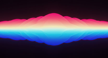 This artistic rendering features smooth gradient transitions and curved shapes, offering a modern and sophisticated backdrop with harmonious pastel hues and a touch of vibrancy.の素材