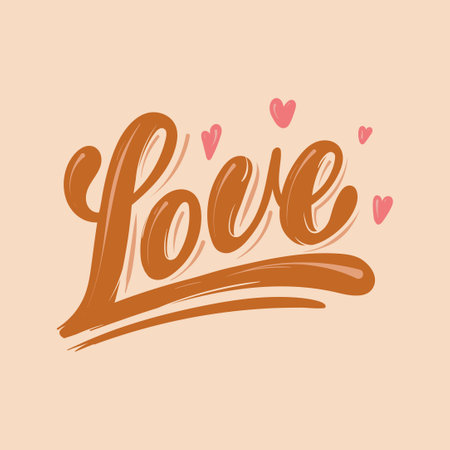 Love you. Hand Drawn Brush Lettering. Ink writing in cartoon calligraphy style. Handwritten greeting card. Valentine's Day. Love letter, message. Love confession. Vector illustration.のイラスト素材