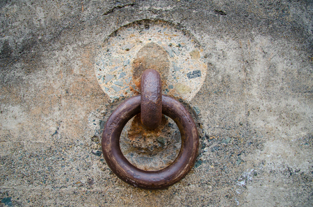 Iron circle for anchoring large ships. Golden Gate Bridge, California, USA.の写真素材