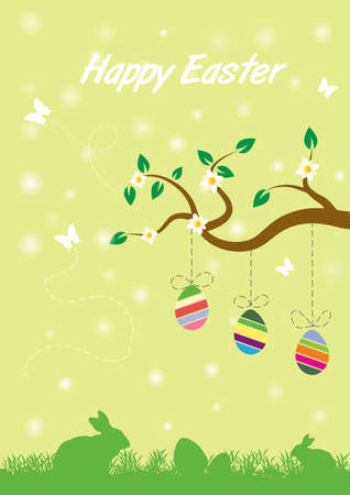 happy easter decorativeのイラスト素材