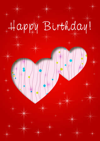 happy birthday whit loveのイラスト素材