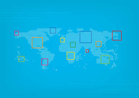 map of the world in pontsのイラスト素材