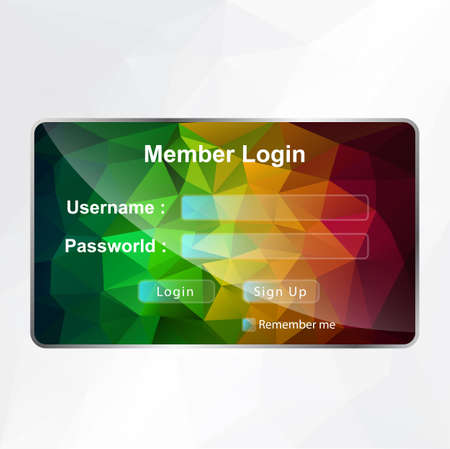 LOGIN POLYGONALのイラスト素材