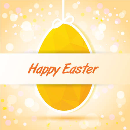 yellow egg card  with Happy Easter のイラスト素材