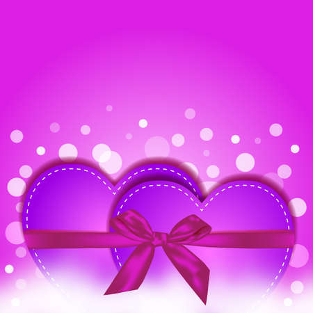 pink hearts giftのイラスト素材