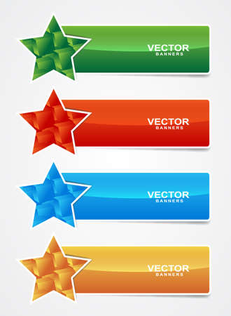 colored star banner with cubes formのイラスト素材
