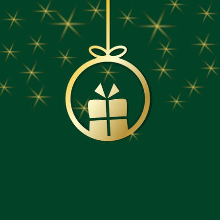 ball gift presentation in green background のイラスト素材