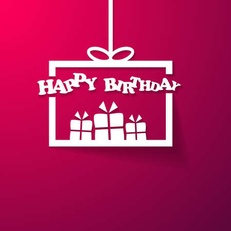 Happy Birthday box gift のイラスト素材