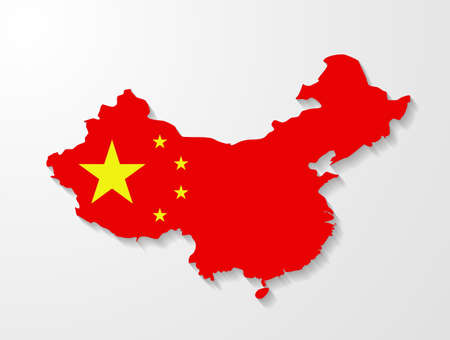 China map with shadow effect presentation のイラスト素材