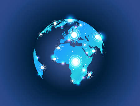 world map globe connection part 2 のイラスト素材