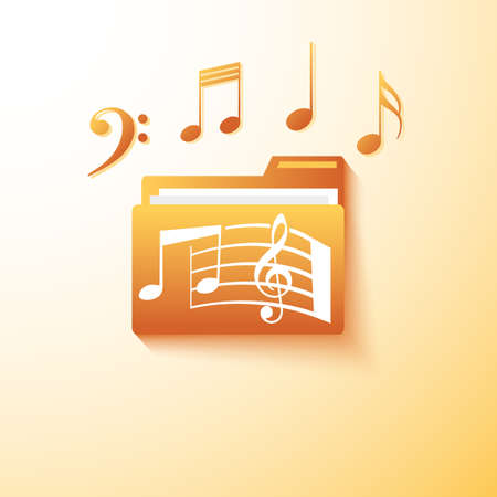 musical notes  folderのイラスト素材