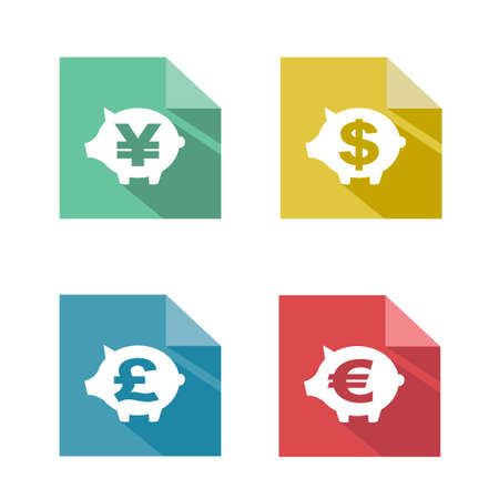 flat paper  currency exchangeのイラスト素材