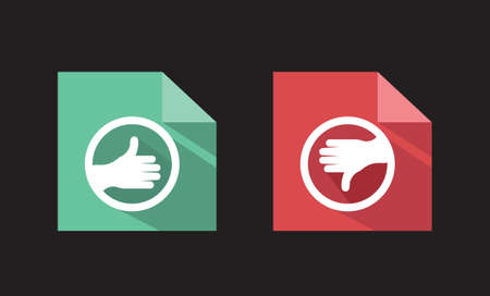 vector flat icons like unlike signsのイラスト素材